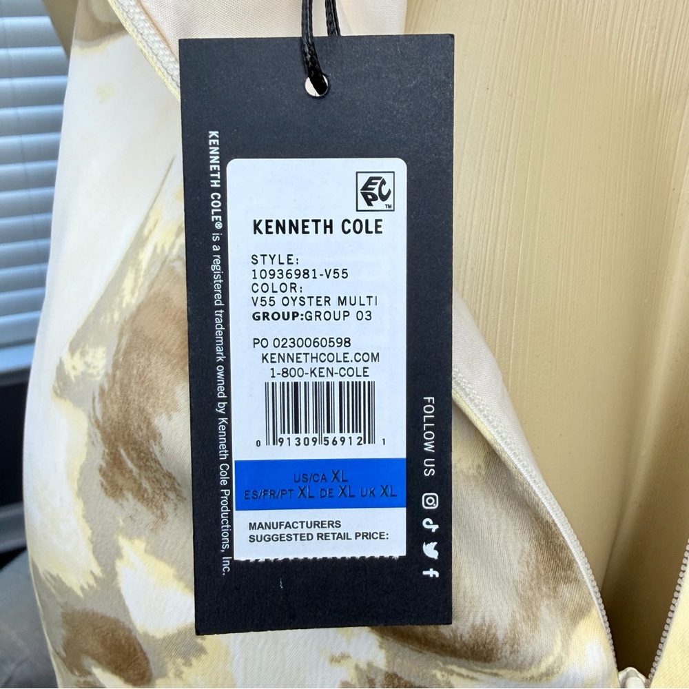 Kenneth Cole Printed Tie-Detail Midi Dress XL NWT - Picture 11 of 11